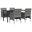 vidaXL Garden Dining Set in Gray and Black
