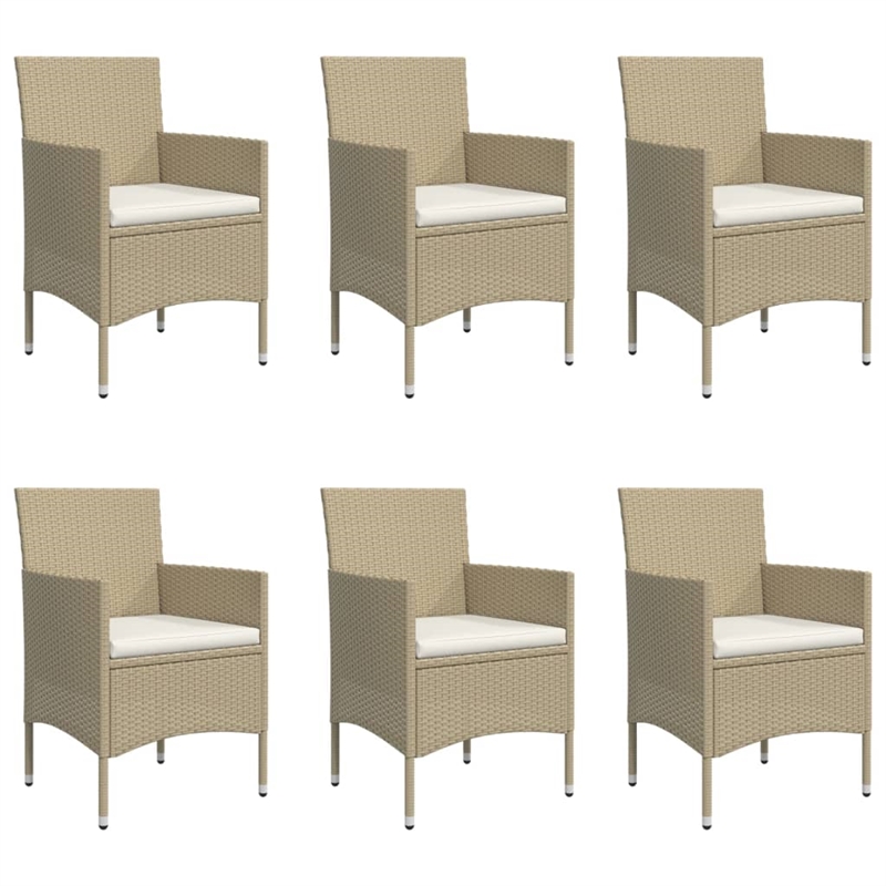 vidaXL Garden Dining Set in Beige and Black