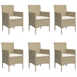 vidaXL Garden Dining Set in Beige and Black