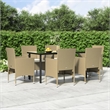 vidaXL Garden Dining Set in Beige and Black