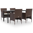 vidaXL Garden Dining Set in Brown and Cream