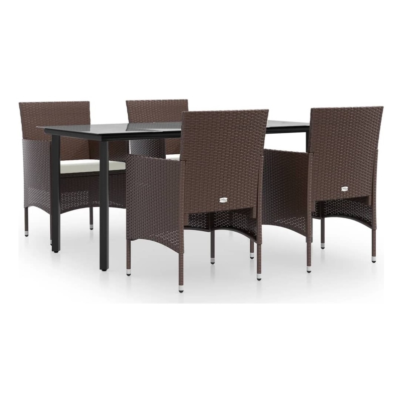 vidaXL Garden Dining Set in Brown and Cream
