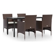 vidaXL Garden Dining Set in Brown and Cream