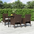 vidaXL Garden Dining Set in Brown and Cream