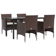 vidaXL Garden Dining Set in Brown and Cream