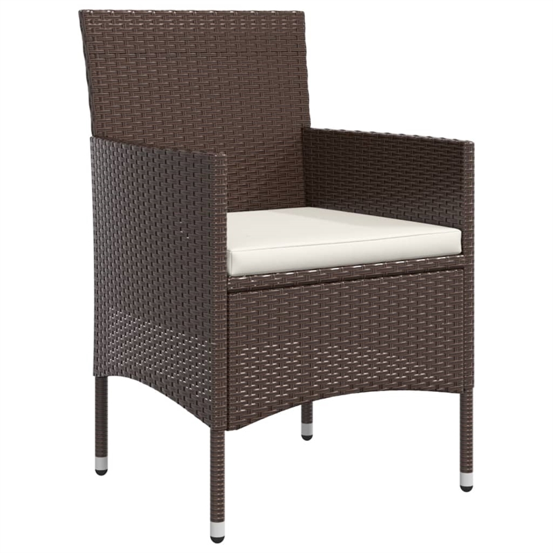 vidaXL Garden Dining Set in Brown and Cream