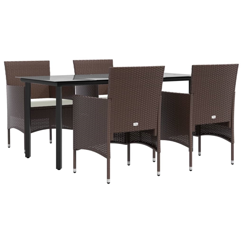vidaXL Garden Dining Set in Brown and Cream