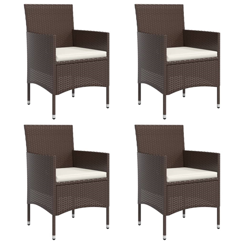 vidaXL Garden Dining Set in Brown and Cream