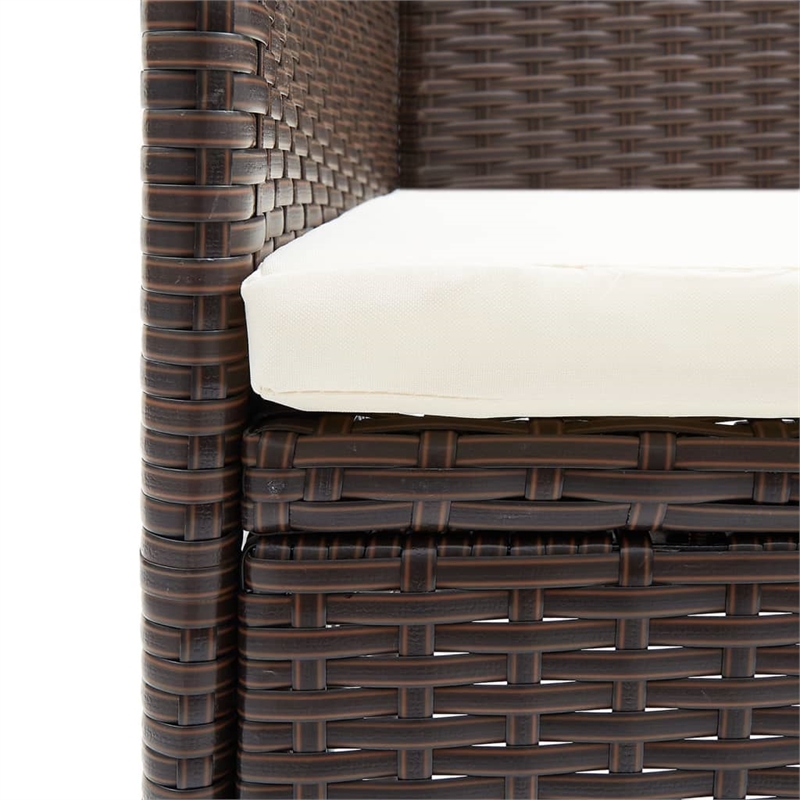 vidaXL Garden Dining Set in Brown and Cream