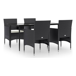 vidaXL Garden Dining Set in Black