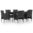 vidaXL Garden Dining Set in Black/Cream White