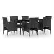 vidaXL Garden Dining Set in Black/Cream White