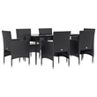 vidaXL Garden Dining Set in Black/Cream White