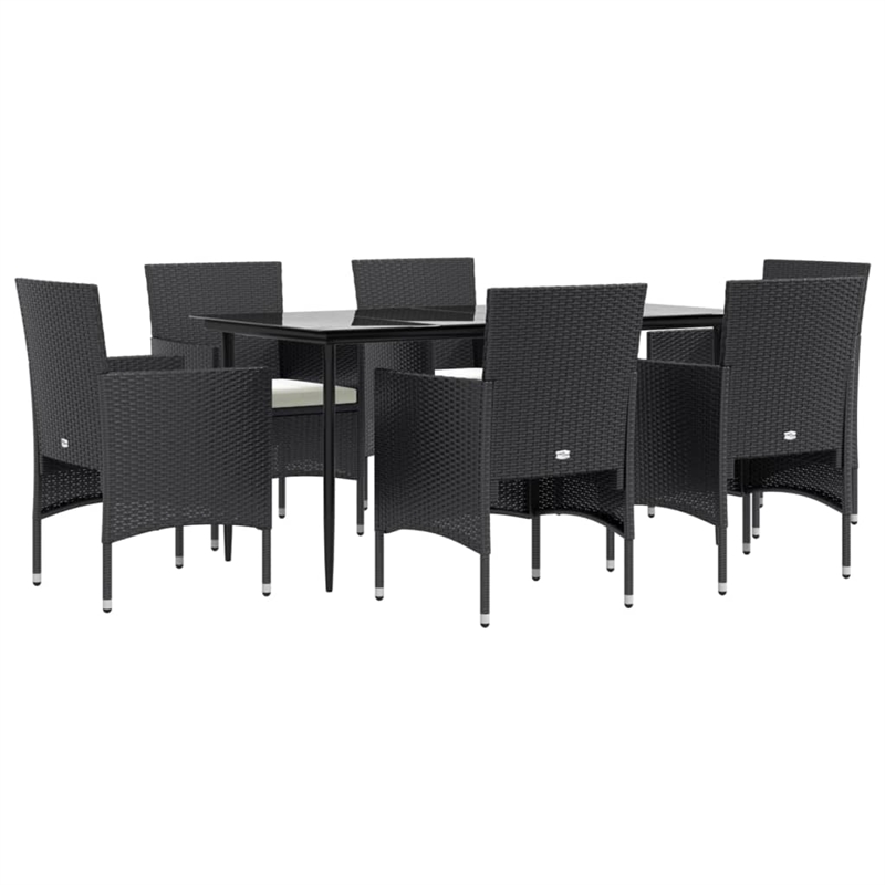 vidaXL Garden Dining Set in Black/Cream White