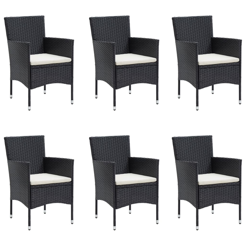 vidaXL Garden Dining Set in Black/Cream White