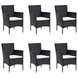 vidaXL Garden Dining Set in Black/Cream White