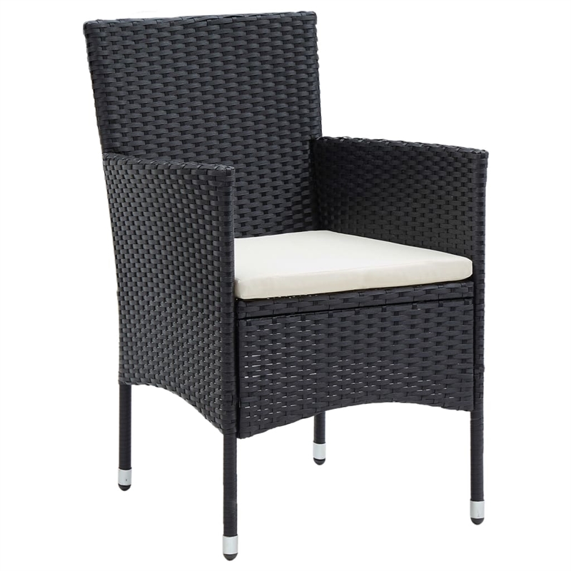 vidaXL Garden Dining Set in Black/Cream White
