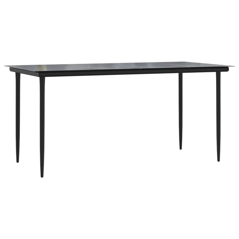 vidaXL Garden Dining Set in Black/Cream White
