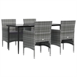 vidaXL 5 Piece Garden Dining Set in Gray/Black