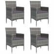 vidaXL 5 Piece Garden Dining Set in Gray/Black