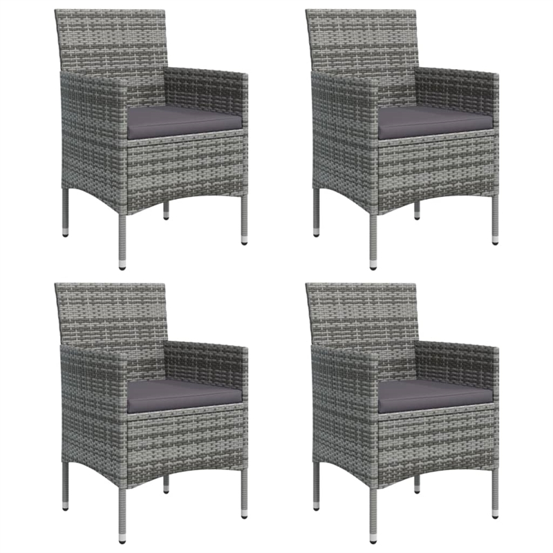 vidaXL 5 Piece Garden Dining Set in Gray/Black