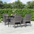 vidaXL 5 Piece Garden Dining Set in Gray/Black