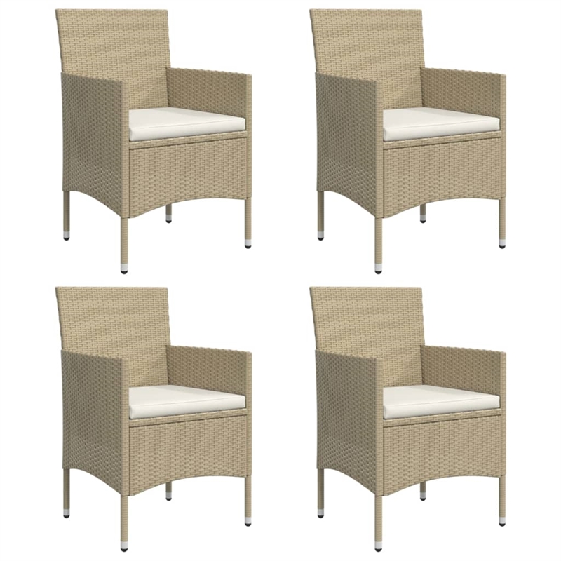 vidaXL Garden Dining Set in Beige and Black