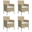 vidaXL Garden Dining Set in Beige and Black