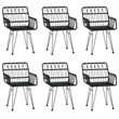 vidaXL Steel & Tempered Glass Garden Dining Set in Black
