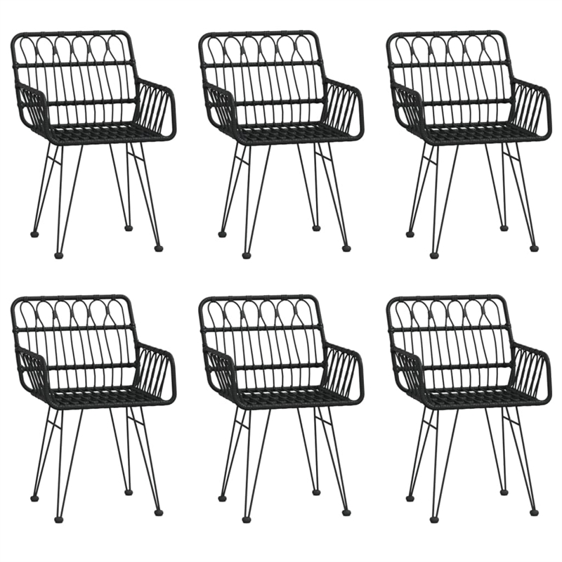 vidaXL Steel & Tempered Glass Garden Dining Set in Black