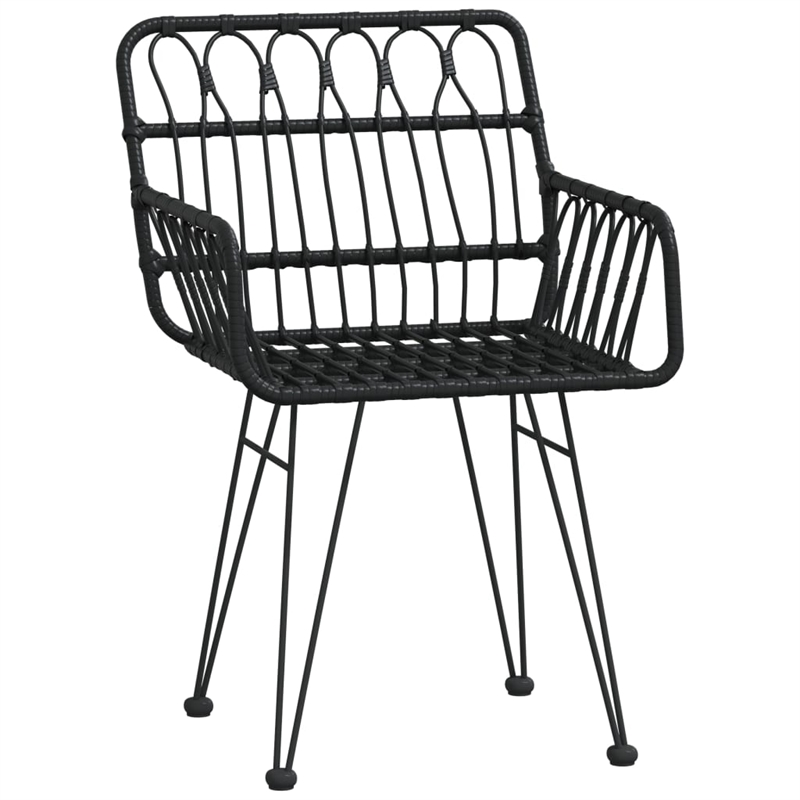 vidaXL Steel & Tempered Glass Garden Dining Set in Black