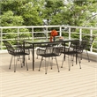 vidaXL Steel & Tempered Glass Garden Dining Set in Black