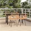 vidaXL Polyethylene Rattan & Steel Medium Garden Dining Set in Black/Brown