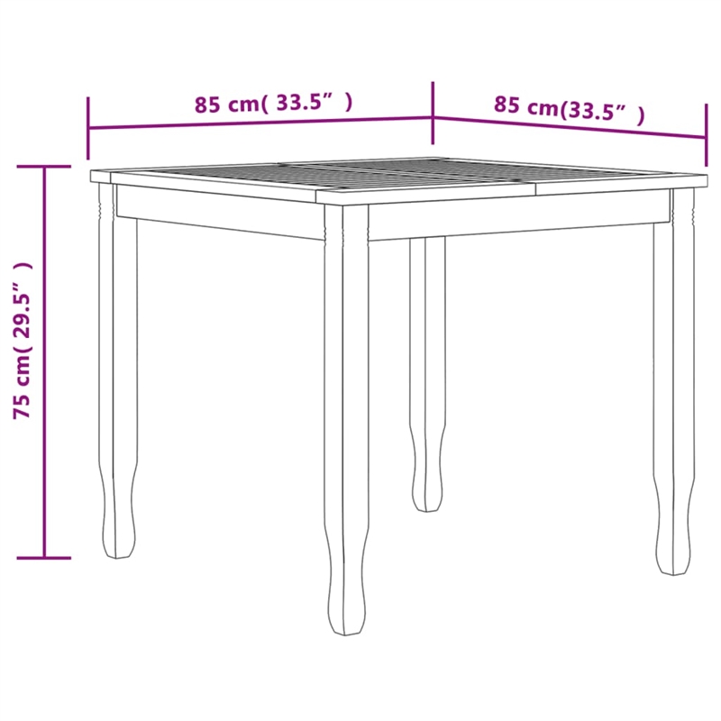 vidaXL Solid Teak Wood Medium Ergonomic Garden Dining Set in Brown