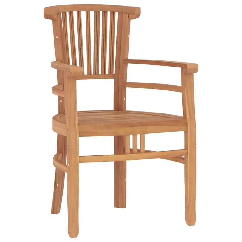 vidaXL Solid Teak Wood Medium Ergonomic Garden Dining Set in Brown