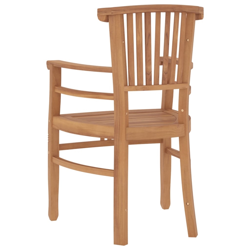 vidaXL Solid Teak Wood Medium Ergonomic Garden Dining Set in Brown