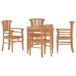 vidaXL Solid Teak Wood Medium Durable Garden Dining Set in Brown