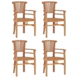 vidaXL Solid Teak Wood Medium Durable Garden Dining Set in Brown