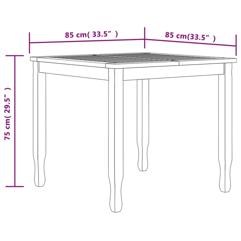 vidaXL Solid Teak Wood Medium Durable Garden Dining Set in Brown