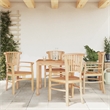 vidaXL Solid Teak Wood Medium Durable Garden Dining Set in Brown