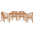 vidaXL Solid Teak Wood Sturdy Garden Dining Set in Brown/Teak