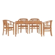 vidaXL Solid Teak Wood Sturdy Garden Dining Set in Brown/Teak