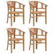 vidaXL Solid Teak Wood Sturdy Garden Dining Set in Brown/Teak