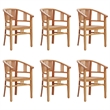 vidaXL Teak Wood Medium Durable Garden Dining Set in Brown