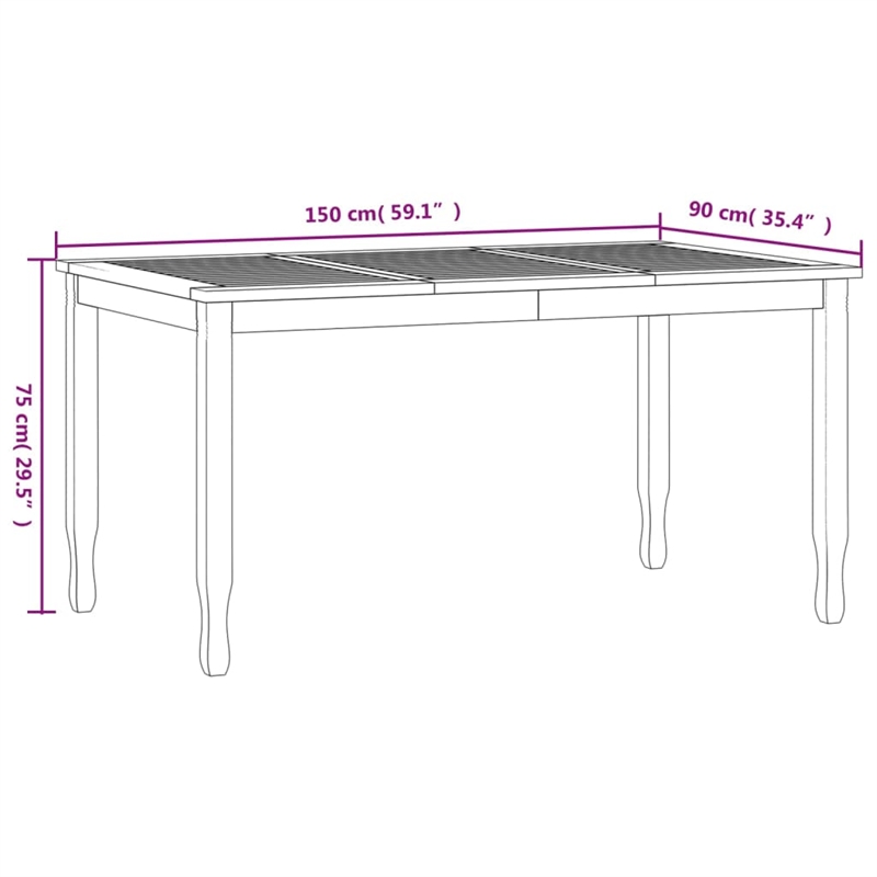 vidaXL Patio Dining Set Teak Wood/Cream White - Set of 4