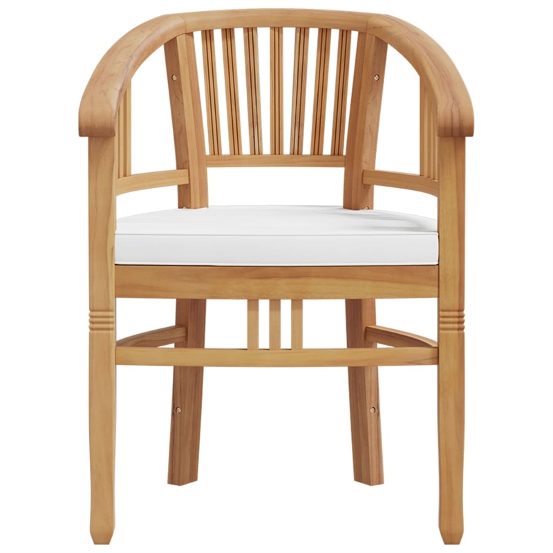 vidaXL Patio Dining Set Teak Wood/Cream White - Set of 4