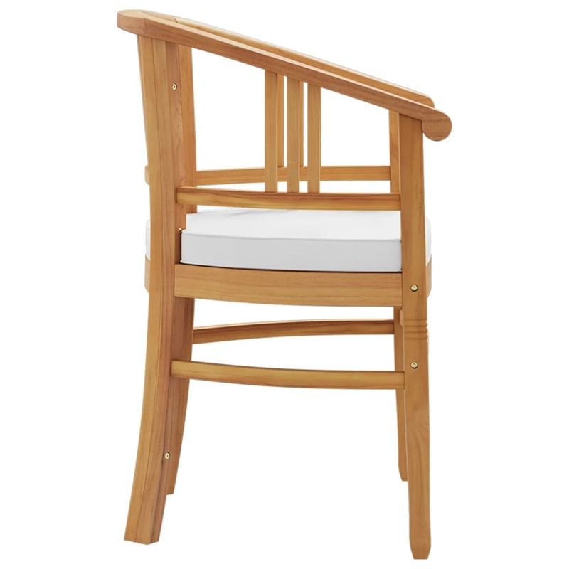 vidaXL Patio Dining Set Teak Wood/Cream White - Set of 4