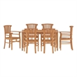 vidaXL Solid Teak Wood Large Durable Garden Dining Set in Brown