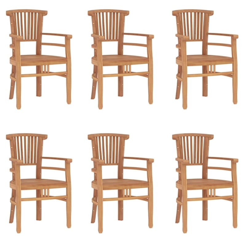 vidaXL Solid Teak Wood Large Durable Garden Dining Set in Brown