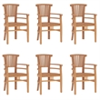 vidaXL Solid Teak Wood Large Durable Garden Dining Set in Brown